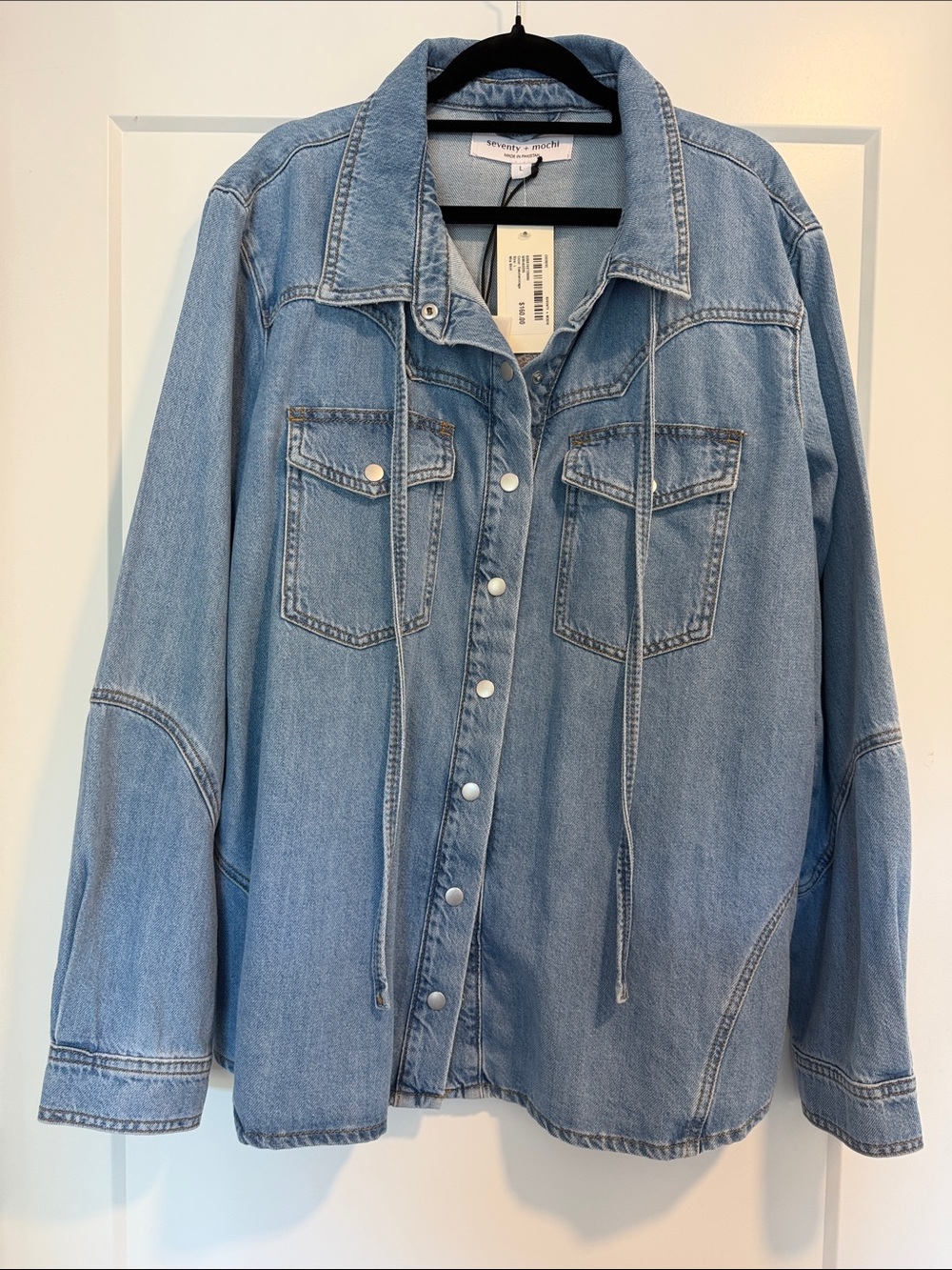 Utility Light Blue Denim Button-Front Shirt - Women